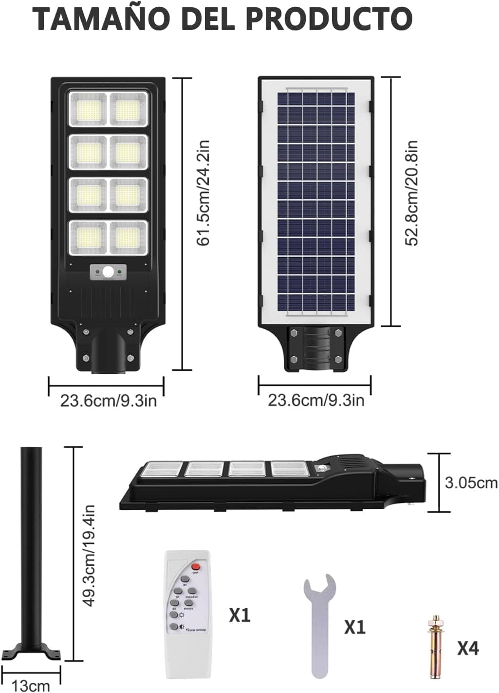 Farola solar con sensor de movimiento - 3